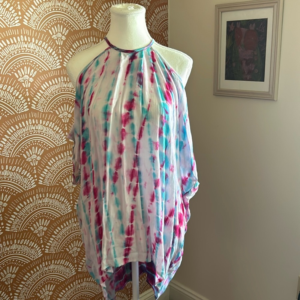 Tie Dye Cold Shoulder Top